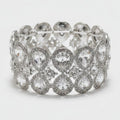 Rhinestone Teardrop Crystal Stretch Bracelet Silver – jewelry (view 1)