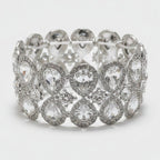 Rhinestone Teardrop Crystal Stretch Bracelet Silver – jewelry (view 1)