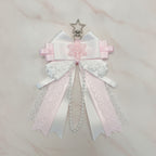 Snowflake Bow Bag Charm - Pink