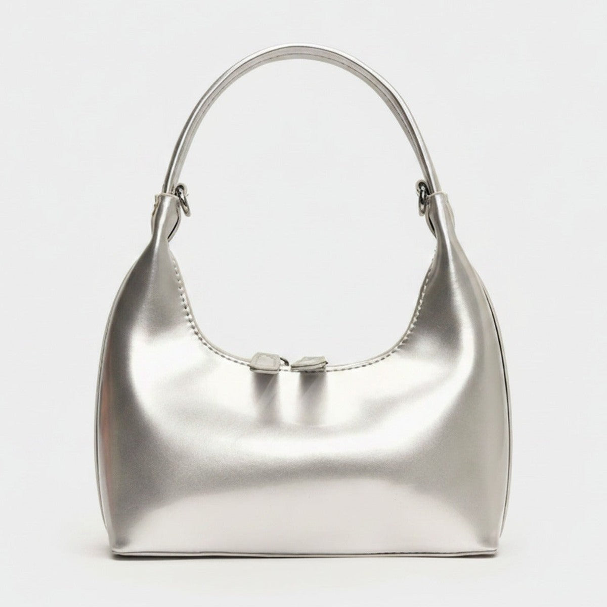 Silver Metallic Shiny Shoulder Bag – apparel accessories (view 1)