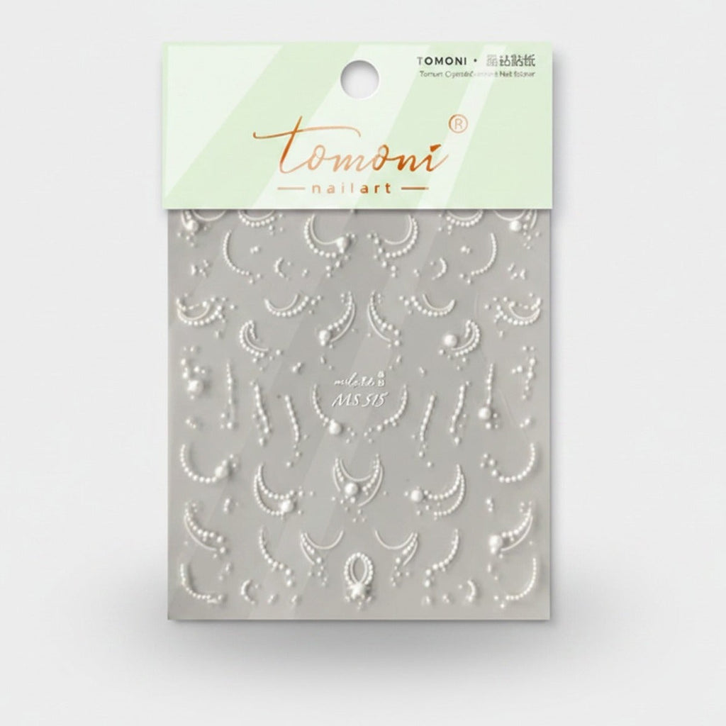 Pearl Beaded Nail Art Sticker Sheet – Korean nail care (view 1)