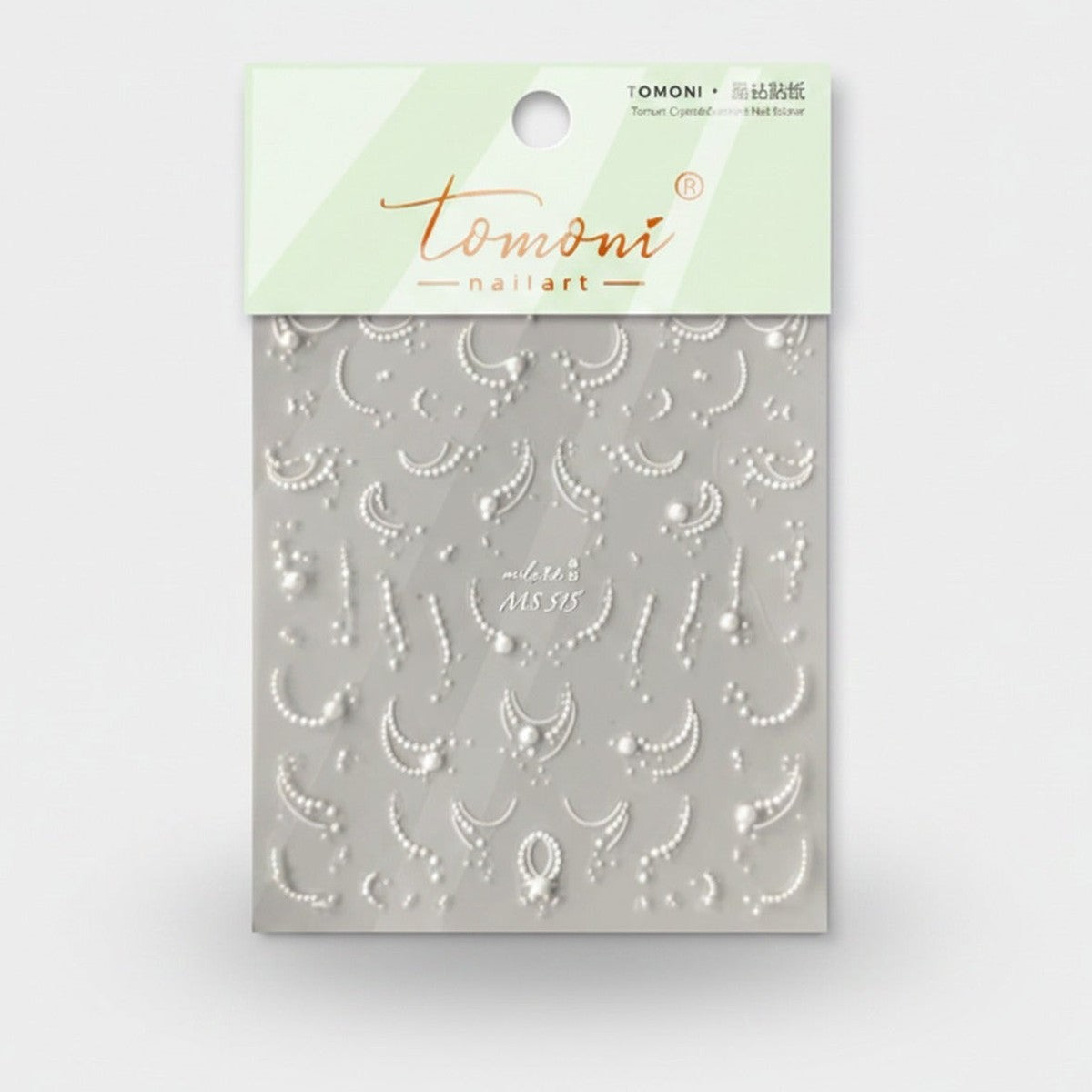 Pearl Beaded Nail Art Sticker Sheet – Korean nail care (view 1)