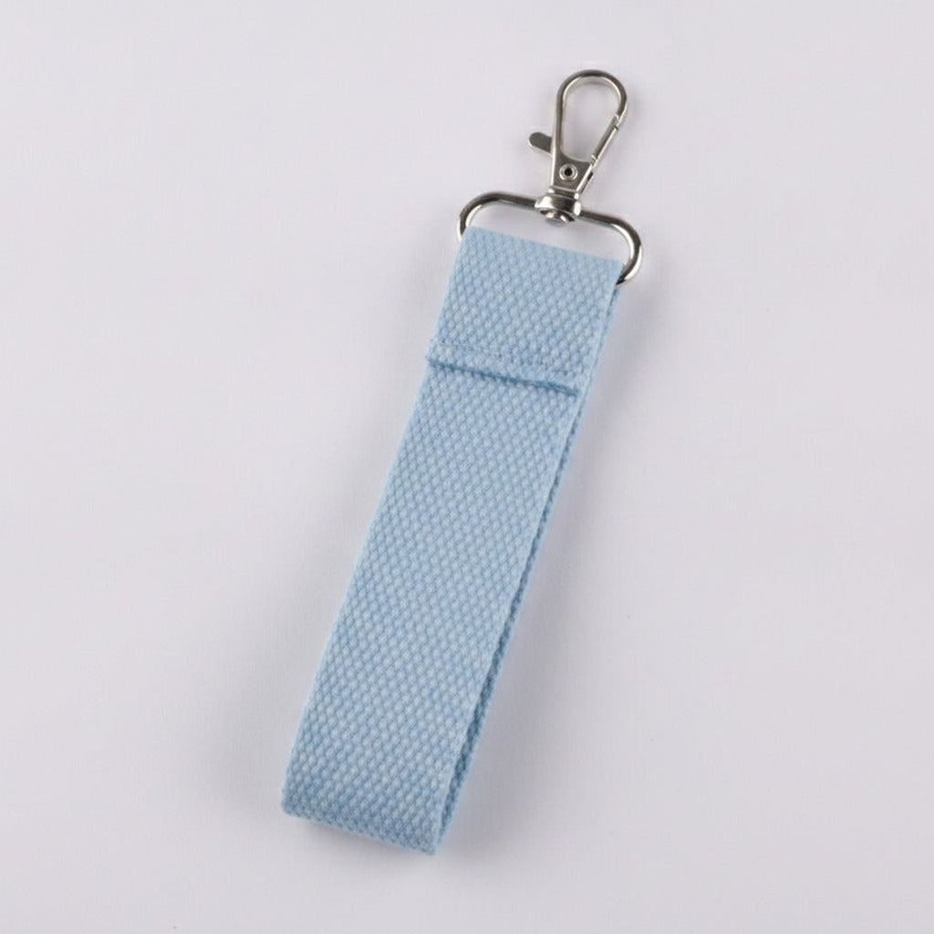 Textured Keychain Pouch Kit - Silver Hook Light Blue