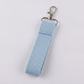 Textured Keychain Pouch Kit - Silver Hook Light Blue