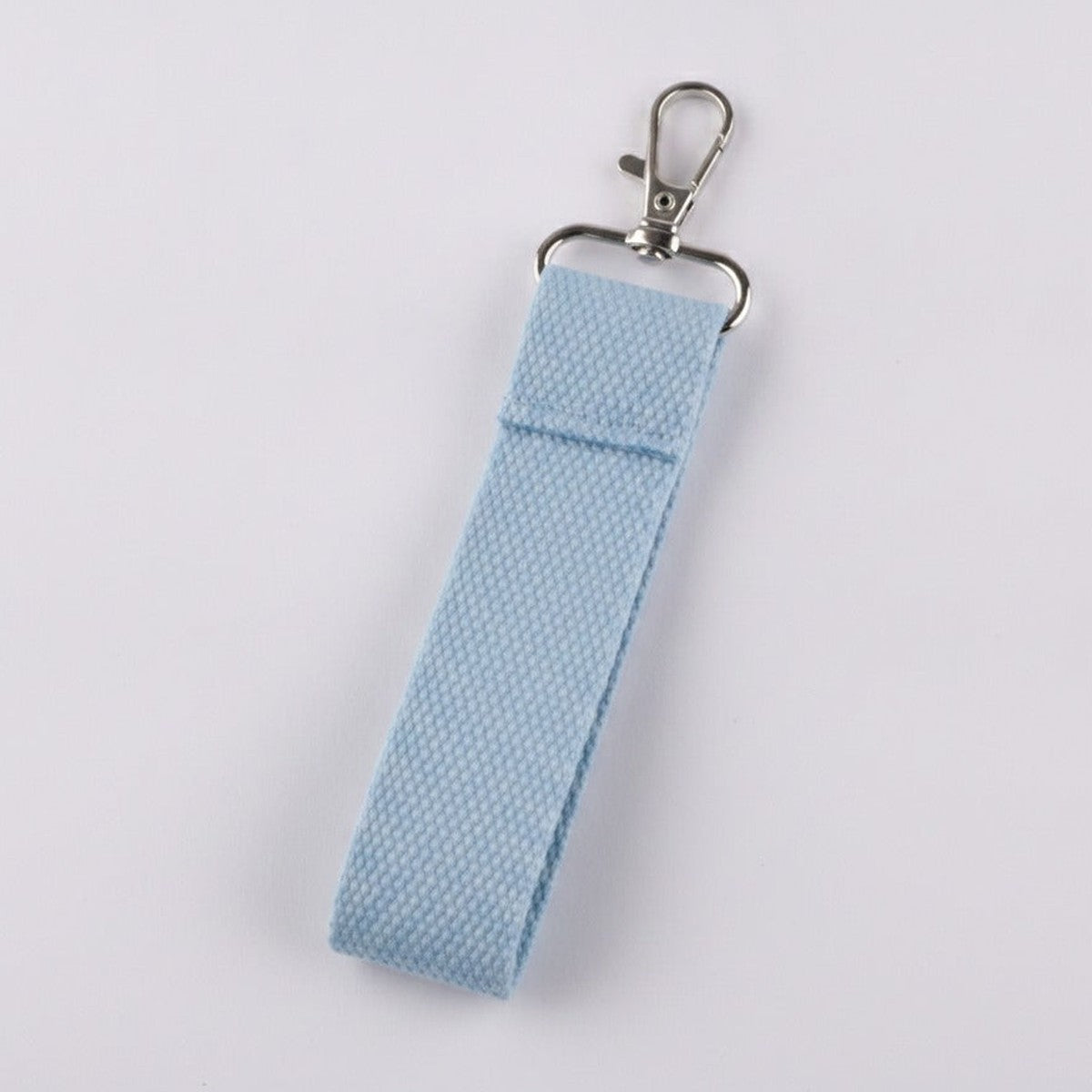 Textured Keychain Pouch Kit - Silver Hook Light Blue