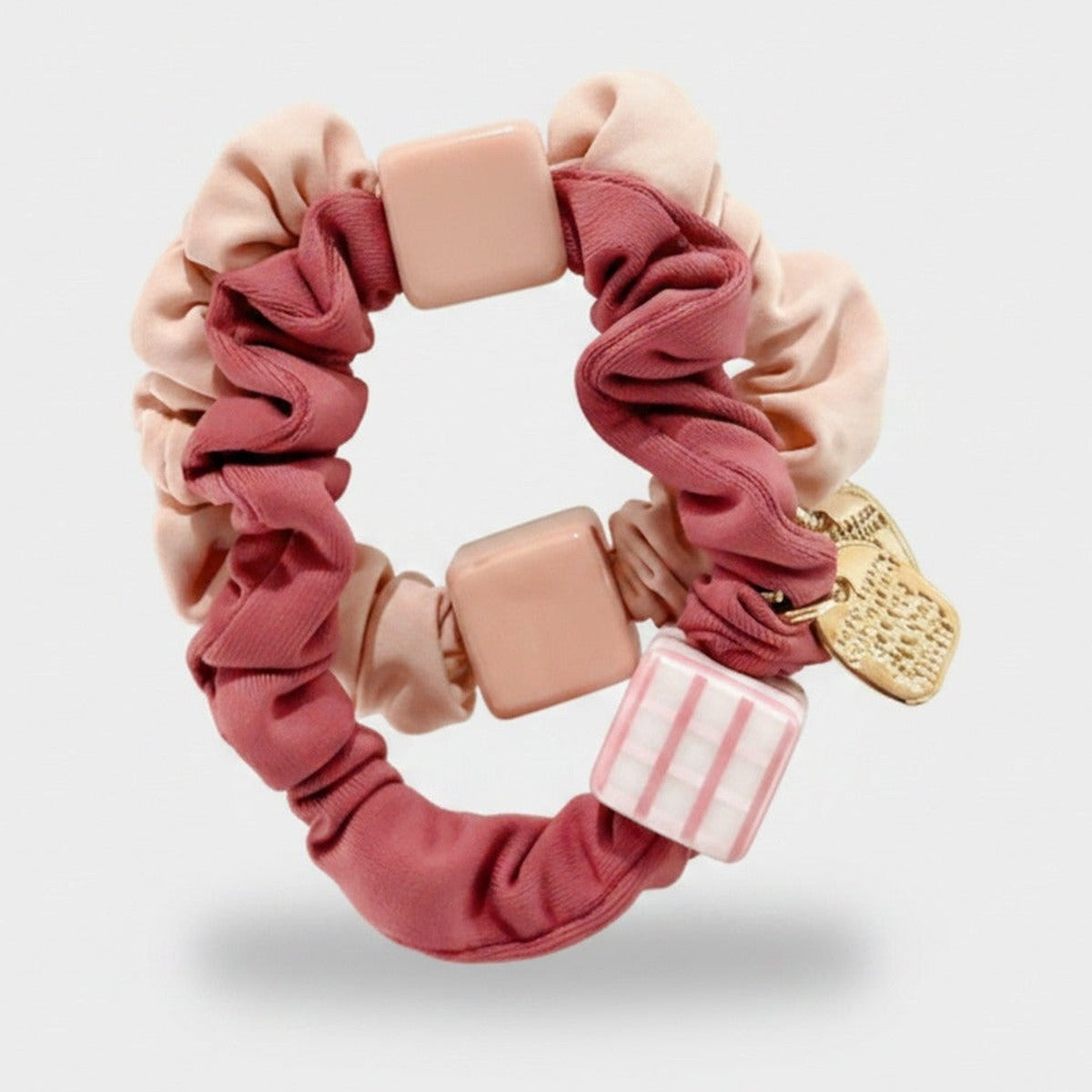 Textured Charm Hair Scrunchie Mauve Mix