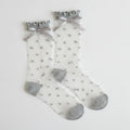 Gray Polka Dot Bow Crew Socks – apparel accessories (view 1)