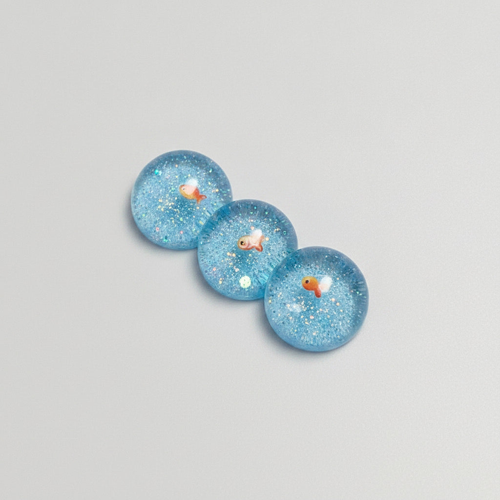 Goldfish Glitter Keychain Set - Blue