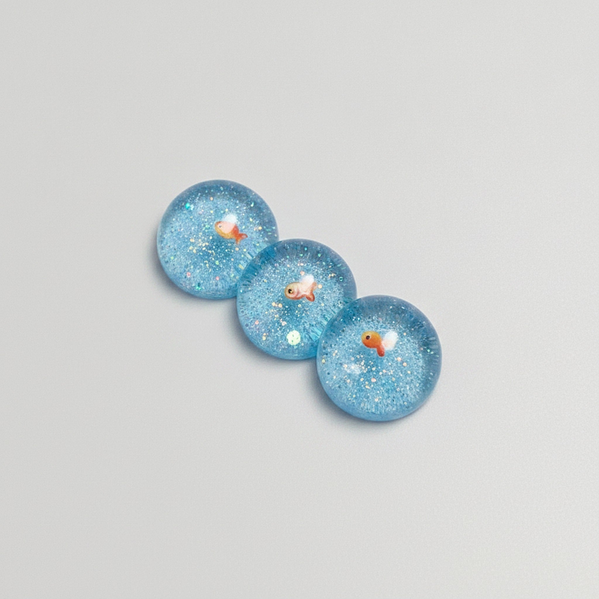 Goldfish Glitter Keychain Set - Blue