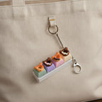 Tiny Donut Keychain - White Bear