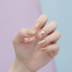 Marble & Glitter Nail Set - Cream Marble
