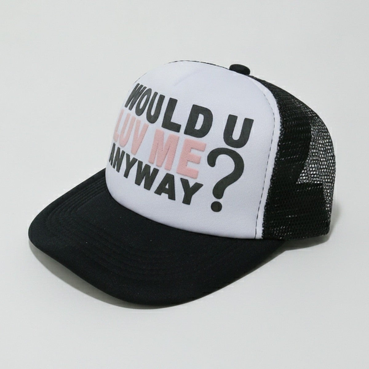 Black And White Mesh Trucker Cap – apparel accessories (view 1)