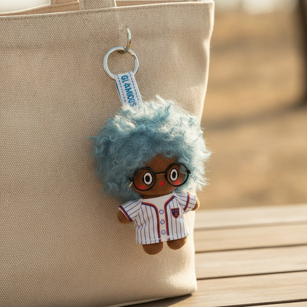 Cartoon Mix Animal Doll Keychain - Haze Blue&Brown Skin
