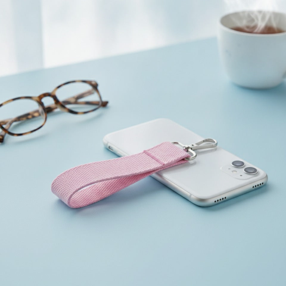 Textured Keychain Pouch Kit - Silver Hook Pink