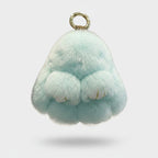 Fluffy Bunny Paw Charm Keyring - Mint Green Phone Strap – novelty & toys (view 1)