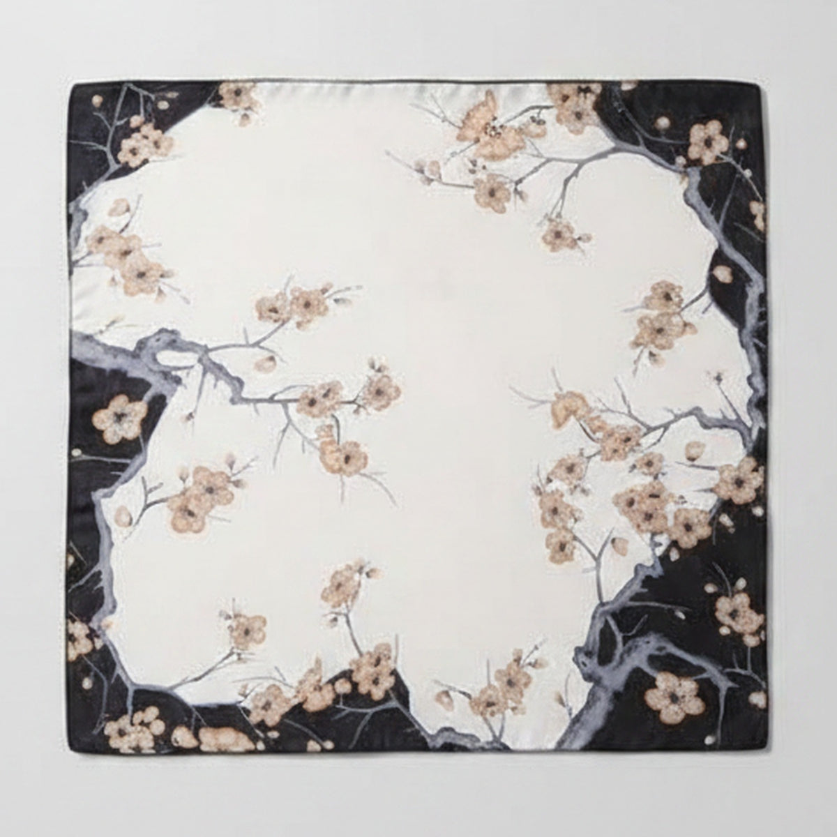 Delicate Floral Square Scarf - Cream Floral