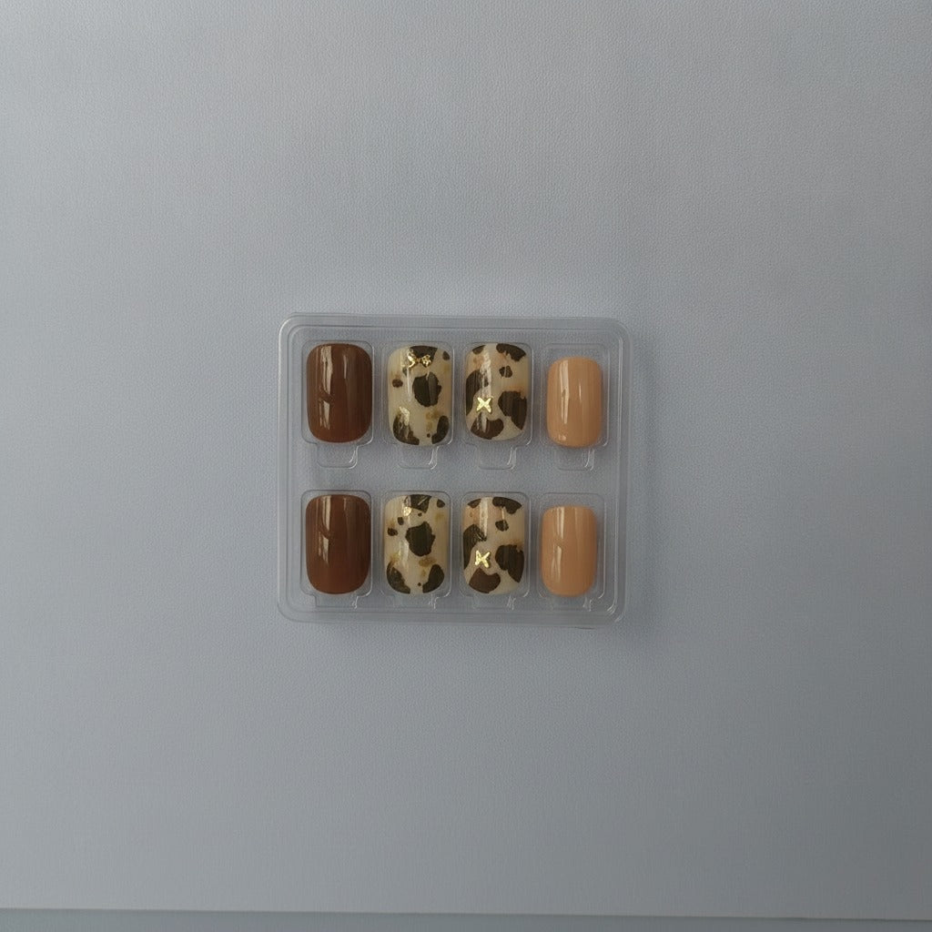Leopard Print Nail Set - Chocolate Leopard