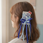 Star & Bow Hair Clip Set Dual Blue