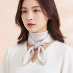 Mixed Texture Square Scarf - Cream