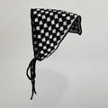 Embroidered Floral Mini Bonnet Headwrap - Black