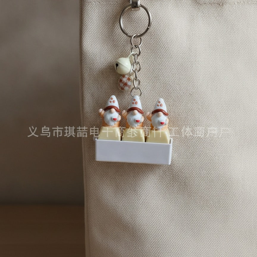 Gnome Crew Keychain - Beige