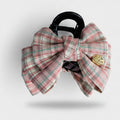 Plaid Bow Hair Claw Clip Pink – hair accessories (view 1)