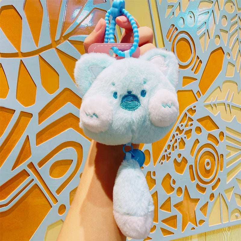 Bell Cat Plush Keychain Cute Bag Charm Gift Toy - Blue