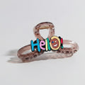 Translucent Brown Hair Claw With Colorful Smiley Charm – hair accessories (view 1)