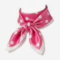 Polka Dot Satin Square Scarf - Pink