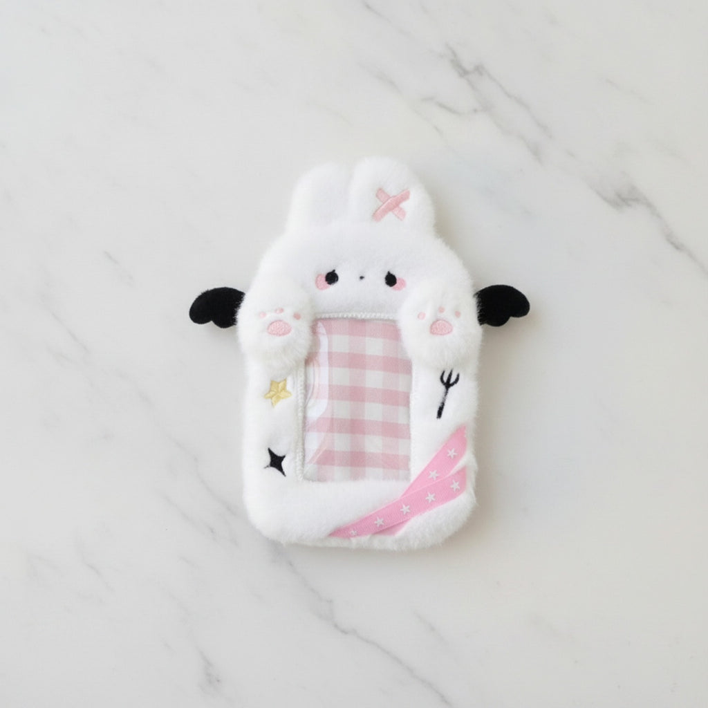 Fuzzy Angel Cat Cup Charm - Pink
