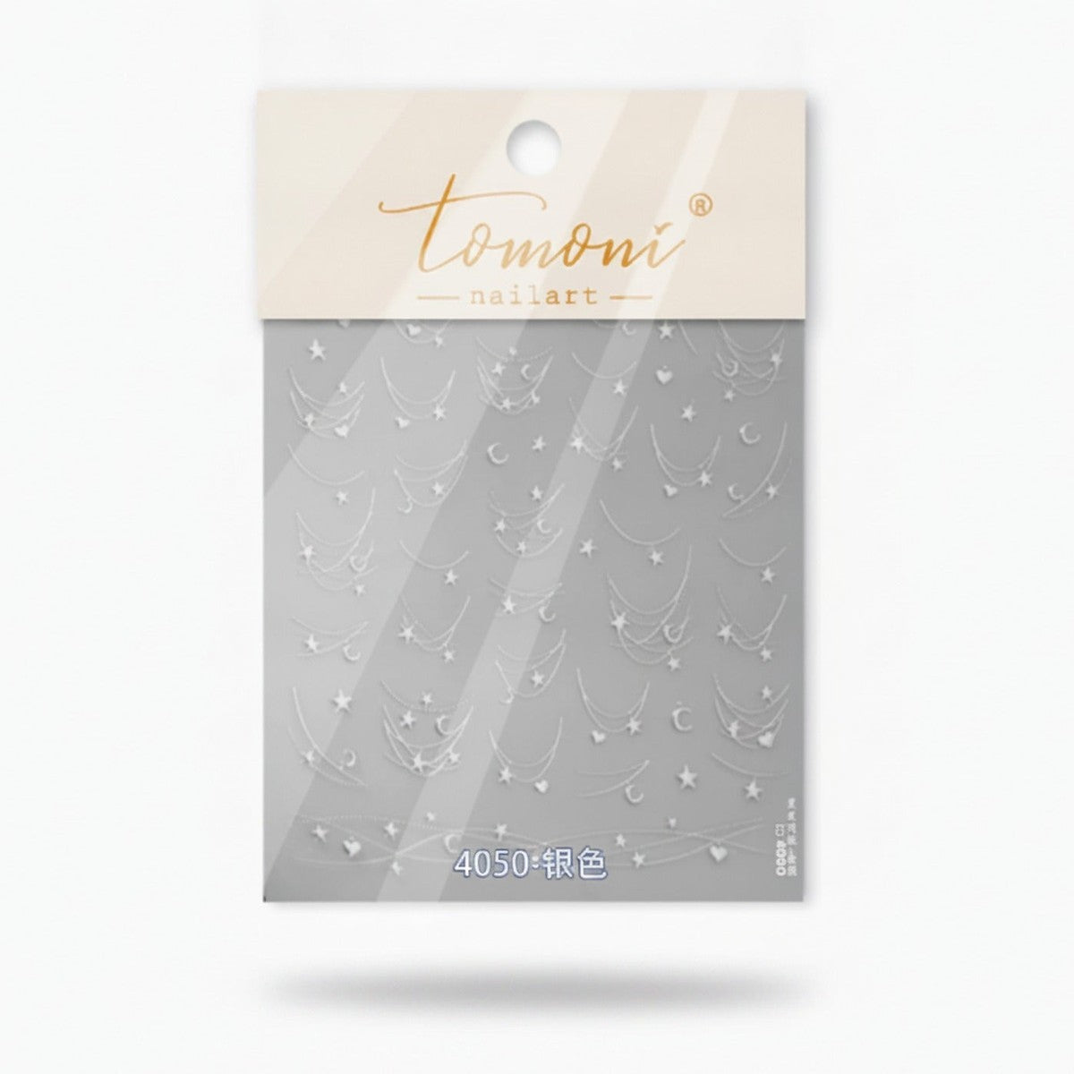 Celestial Star Nail Art Sticker Sheet Silver – Korean nail care (view 1)