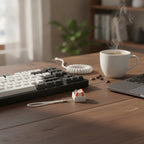 Cute Cat Keycap Keychain - Cat Face Type C