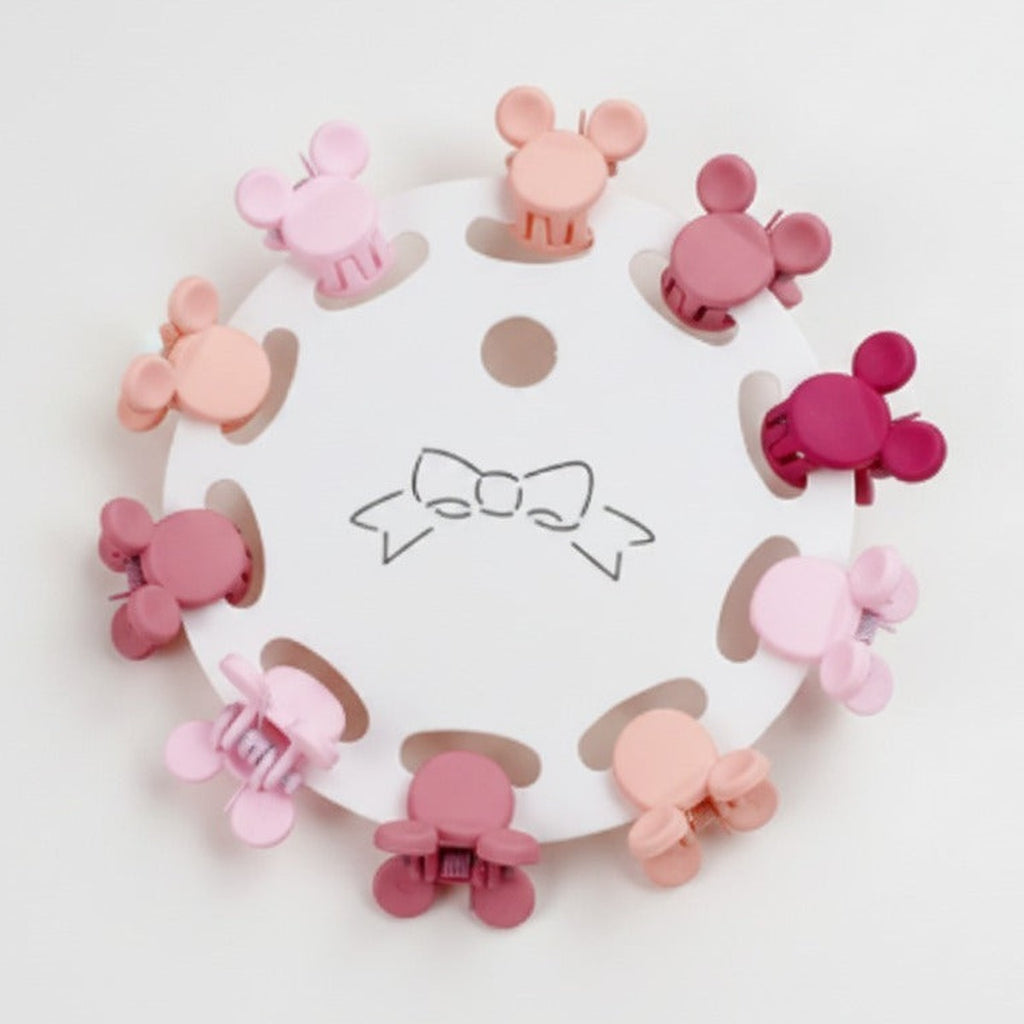 Flower Hair Clips Set - Pink Mickey – hair accessories (view 1)
