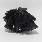 Pleated Flower Hair Claw Clip Pearl - Chiffon Butterfly Hair Clip Black – hair accessories (view 1)