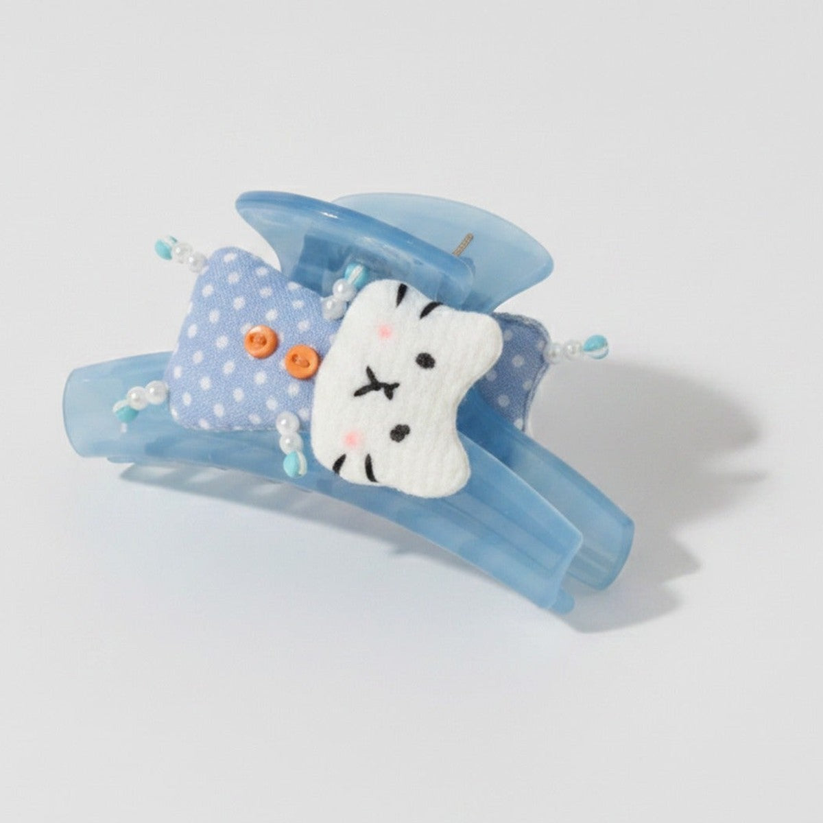 Blue Polka Dot Cloud Hair Claw Clip – hair accessories (view 1)
