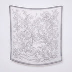 Enchanted Garden Sketch Scarf - Taupe & Cream