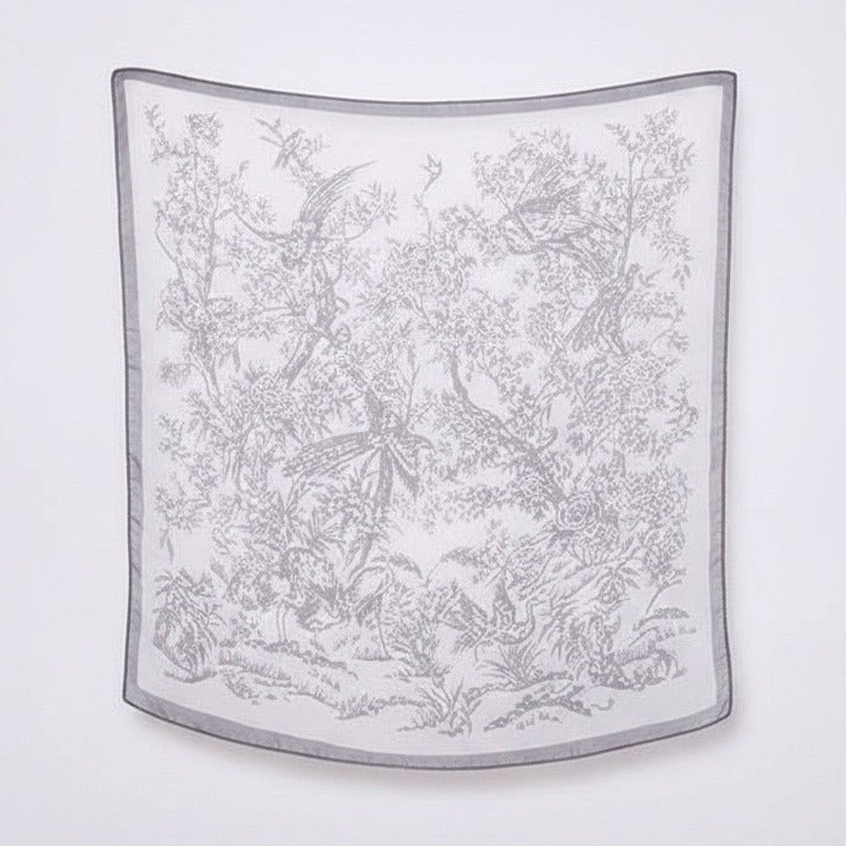 Enchanted Garden Sketch Scarf - Taupe & Cream