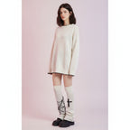Gothic Cross Knit Arm Warmers - White