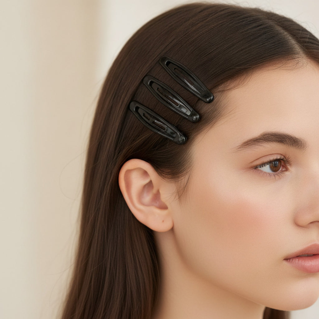 Minimalist BB Hair Clip Set Black