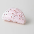 Flower Rhinestone Hair Claw Clip - Light Pink 8.3cm – hair accessories (view 1)