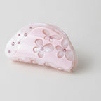 Flower Rhinestone Hair Claw Clip - Light Pink 8.3cm – hair accessories (view 1)