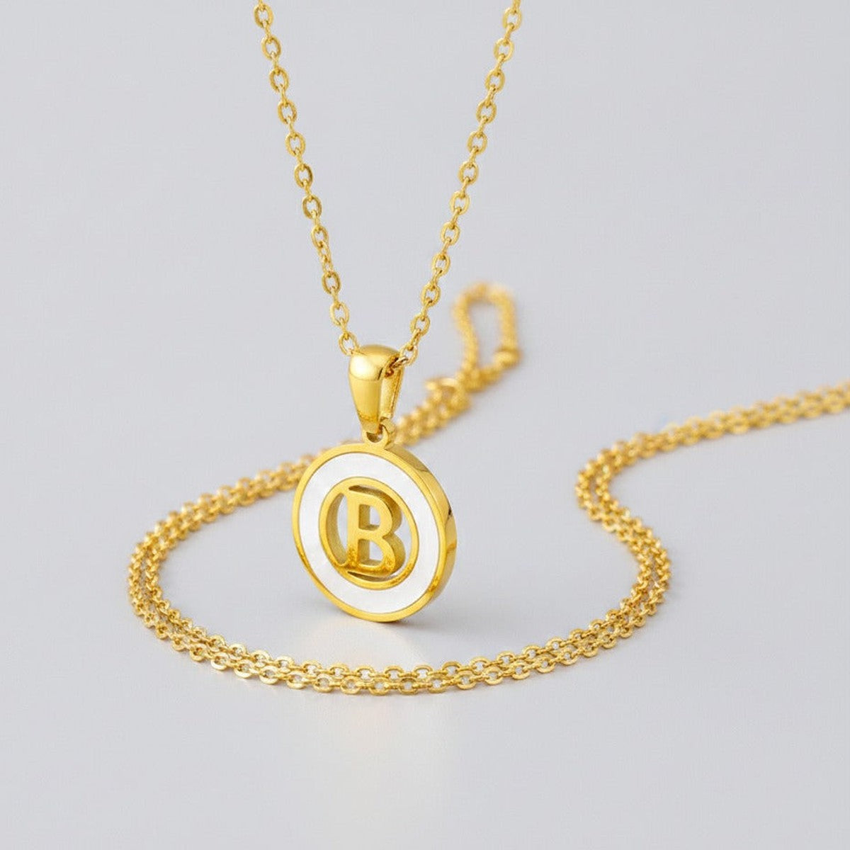 Initial Pendant Necklace - Gold B