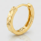 Faceted Mini Hoop Earrings - Gold