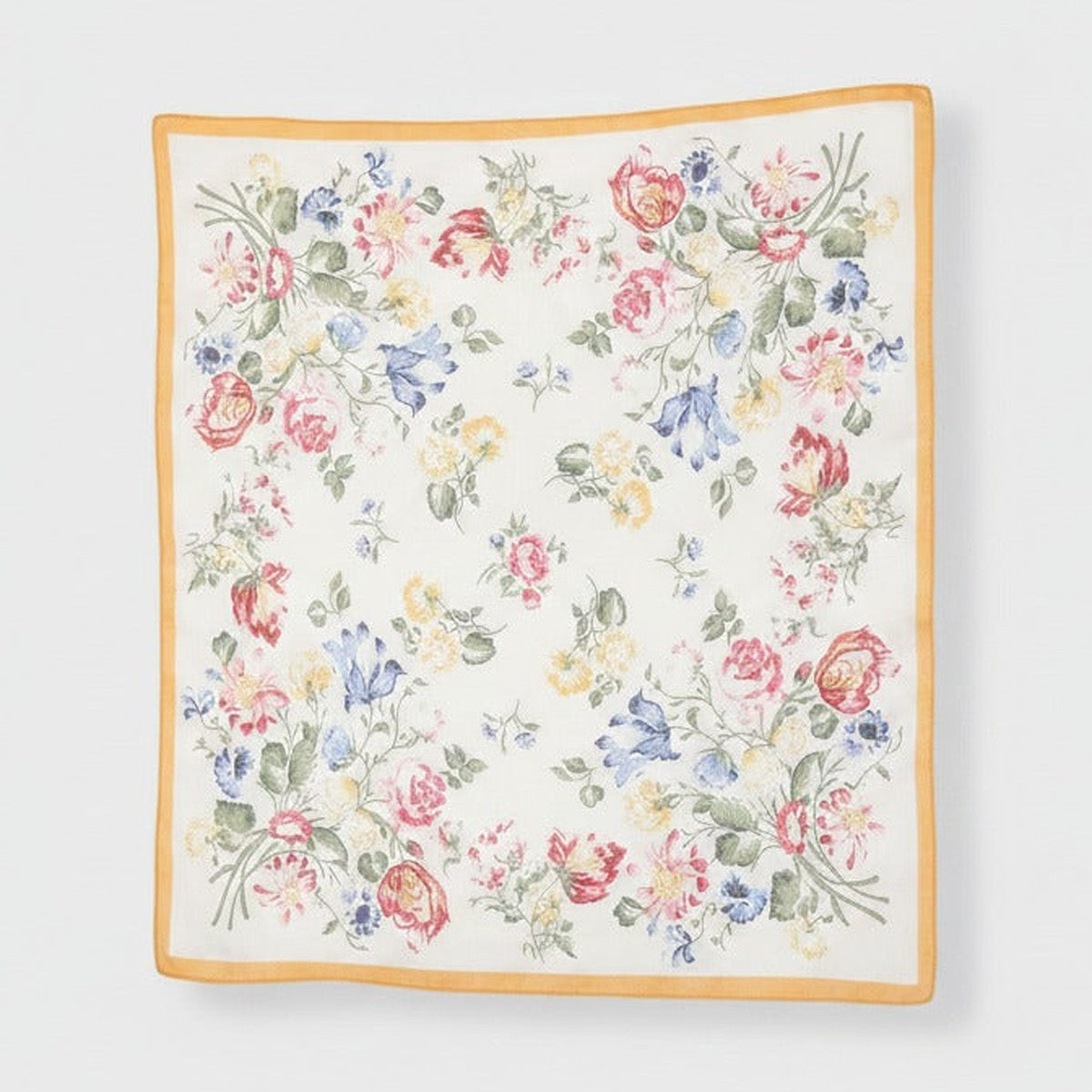 Vintage Floral Square Scarf - Purple Border Alt