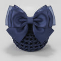 Satin Bow Hair Claw - Navy