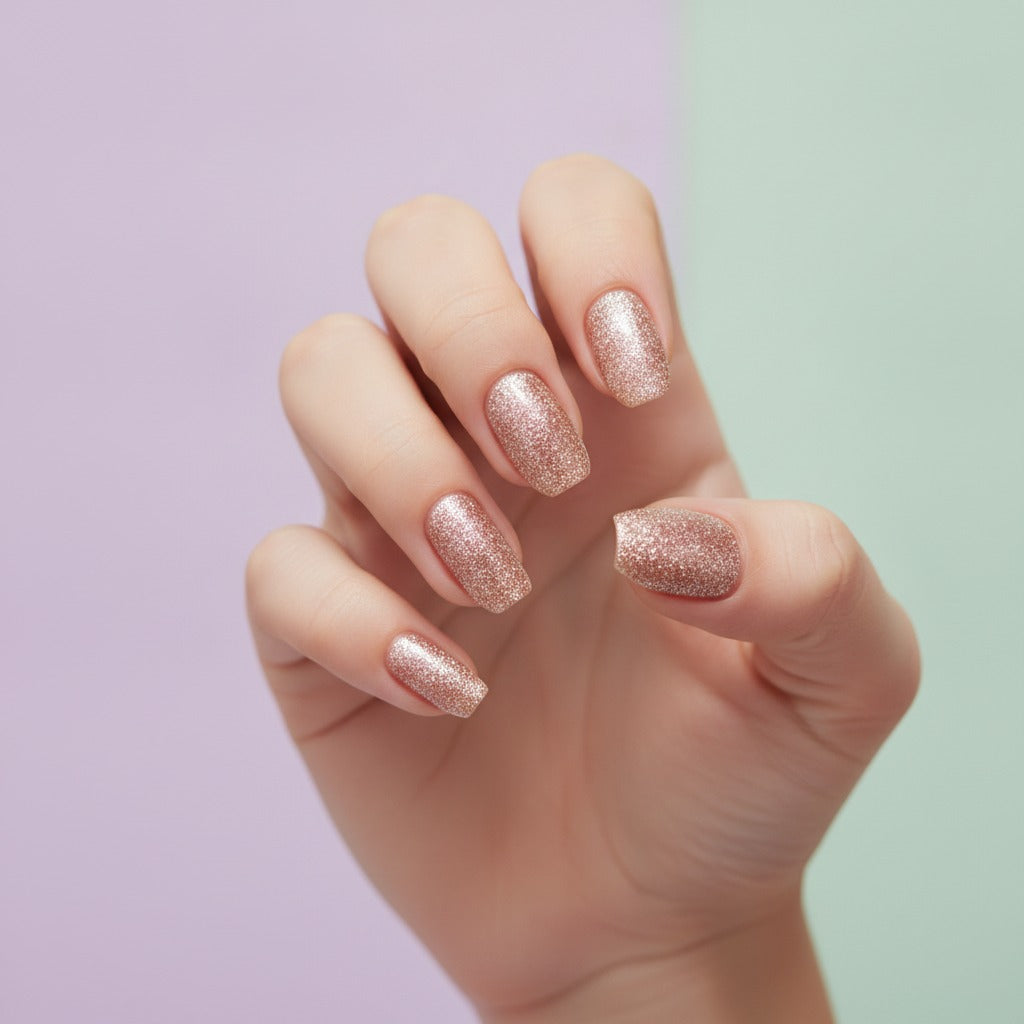 Neat & Nails Press-On Set - Gold Sparkle