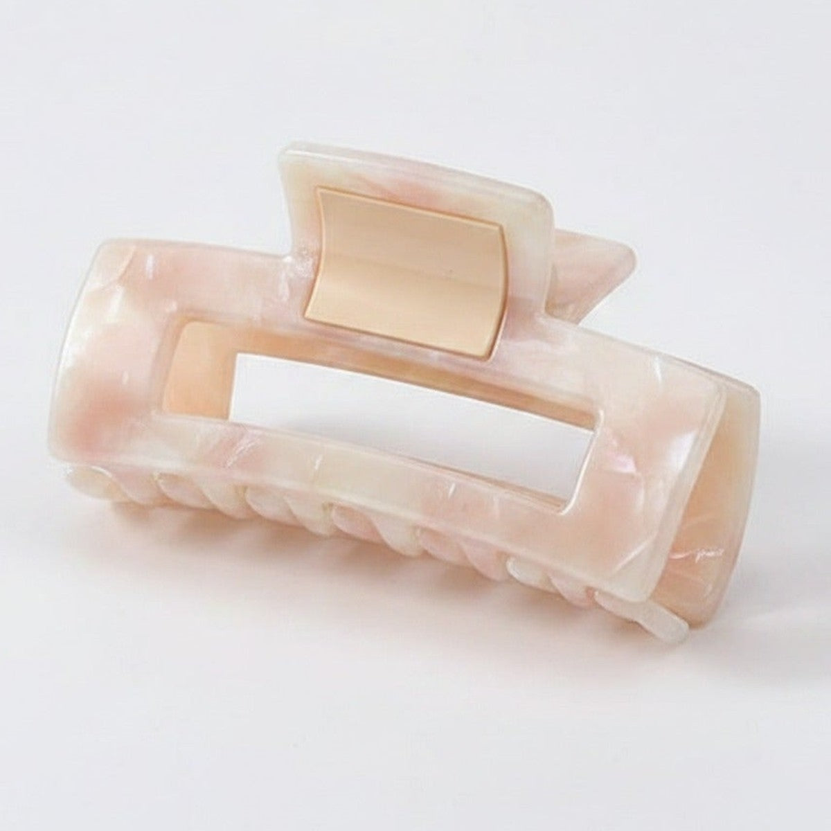 Tortoiseshell Beaded Hair Claw Clip - Floral Lavender 7.8cm – hair accessories (view 1)