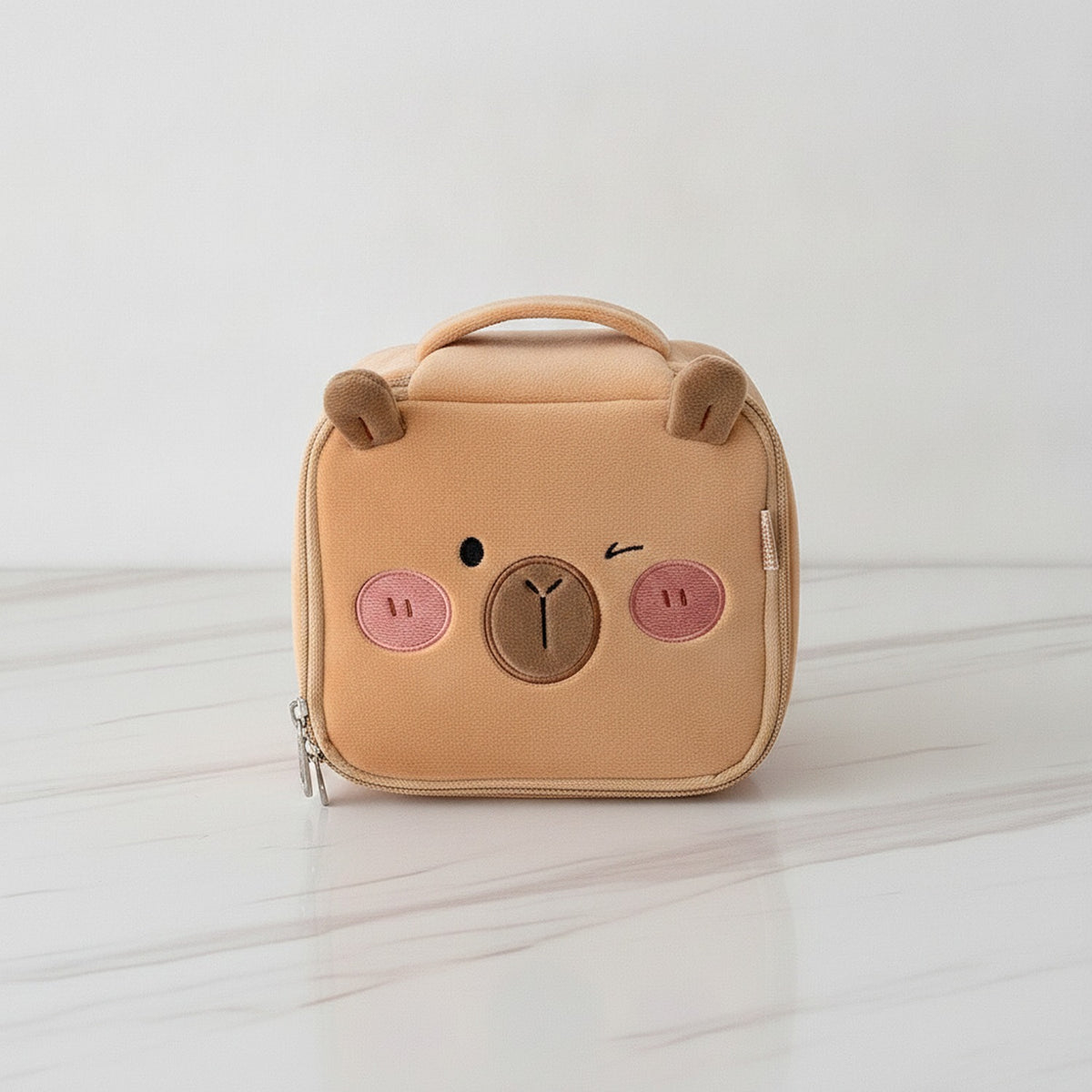 Cute Bear Cosmetic Organizer Bag - Brown