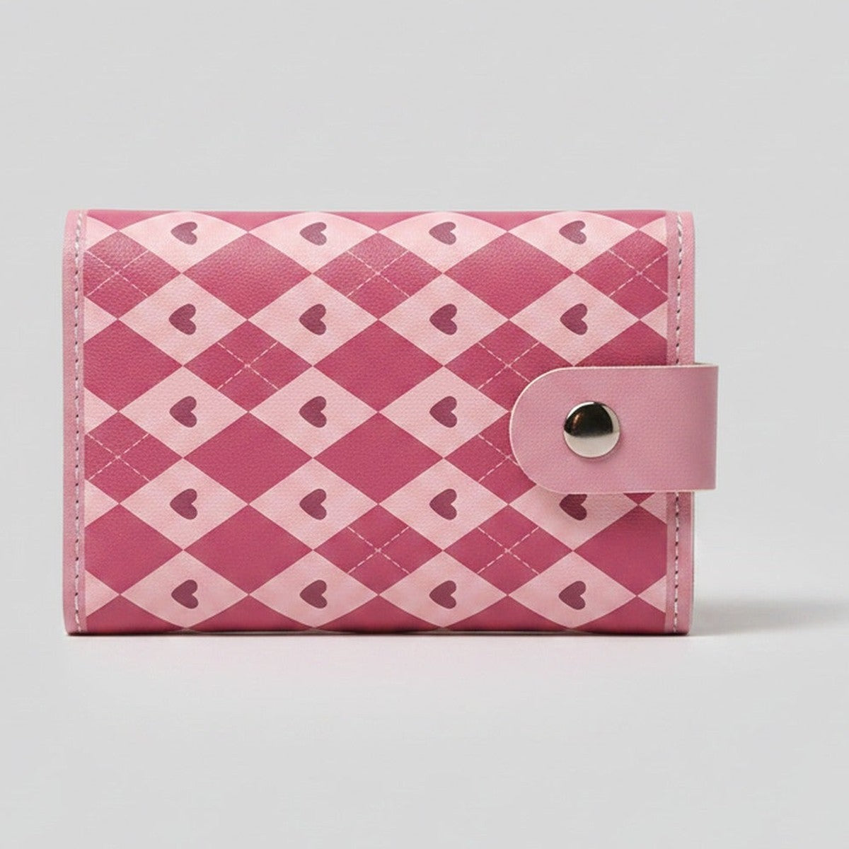Pink Argyle Heart Trifold Card Wallet – bags & wallets (view 1)