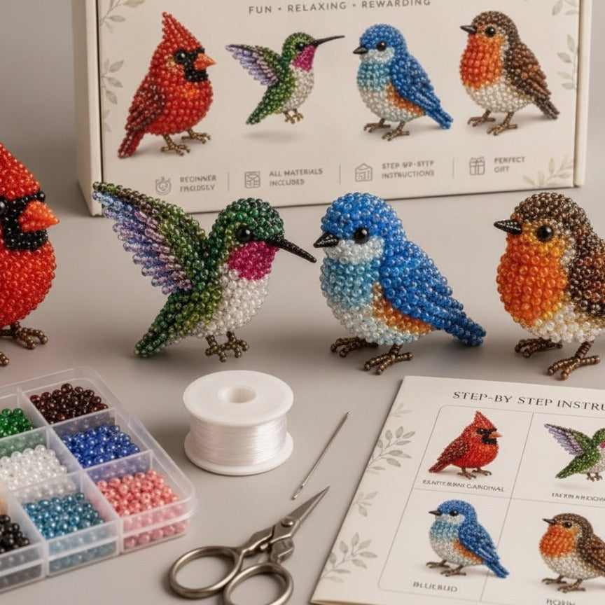 Sparkly Beaded Bird Craft Set - Backyard Birds